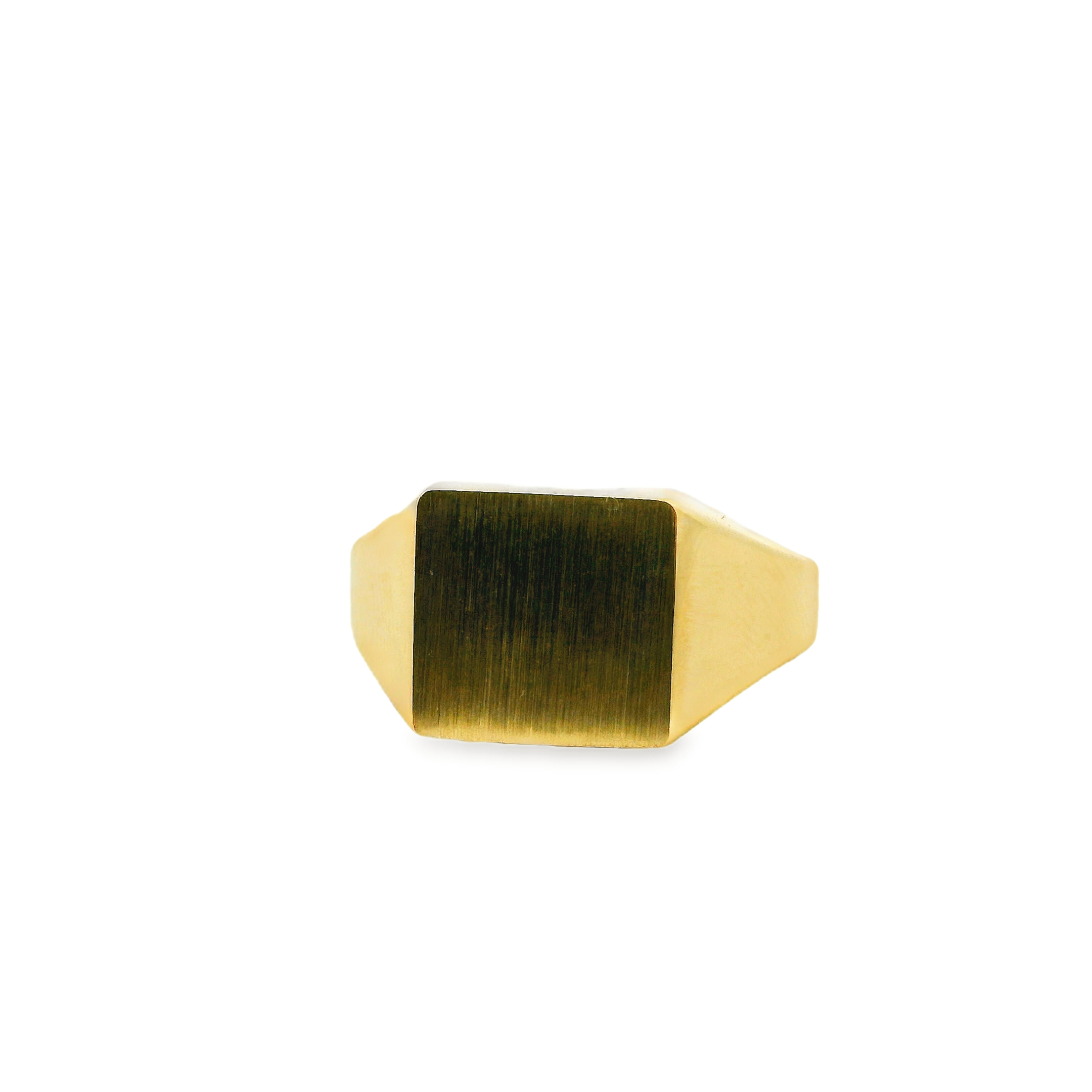 14K Yellow Gold Die Struck Signet Ring